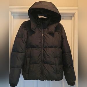 Abercrobie Kids The Ultra Collection Black Puffer Coat Jacket With Hood 13/14